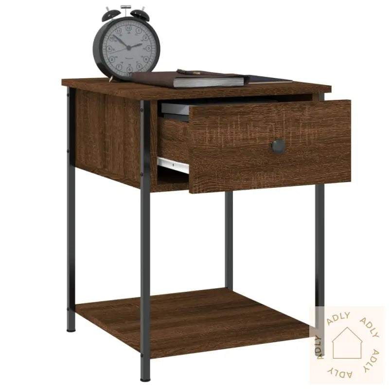 Nattbord Brun Eik 44X45X58 Cm Konstruert Tre