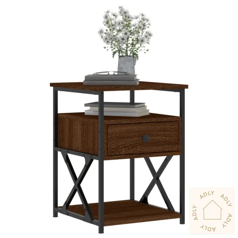 Nattbord Brun Eik 40X42X55 Cm Konstruert Tre