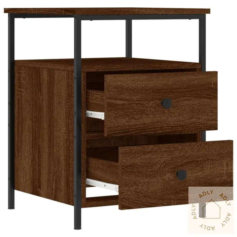 Nattbord Brun Eik 44X45X60 Cm Konstruert Tre