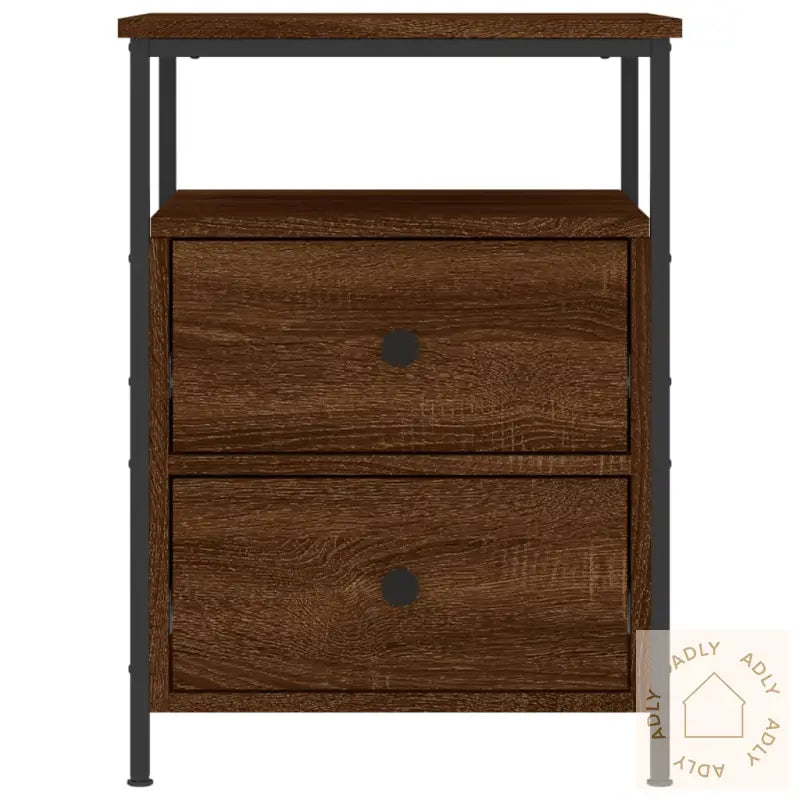 Nattbord Brun Eik 44X45X60 Cm Konstruert Tre