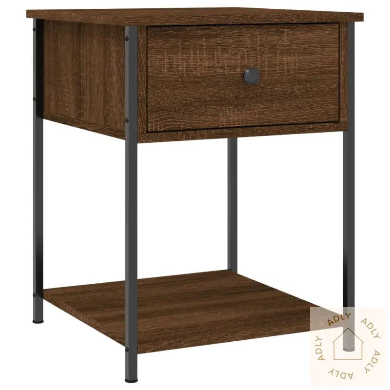 Nattbord 2 Stk Brun Eik 44X45X58 Cm Konstruert Tre