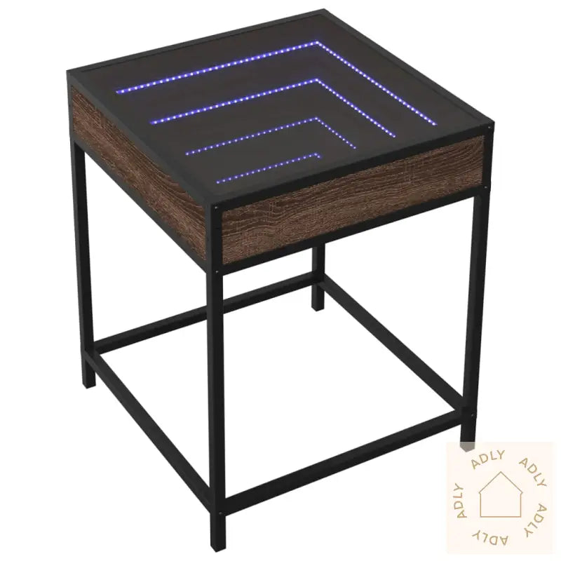 Salongbord Med Infinity Led Brun Eik 40X40X51 Cm