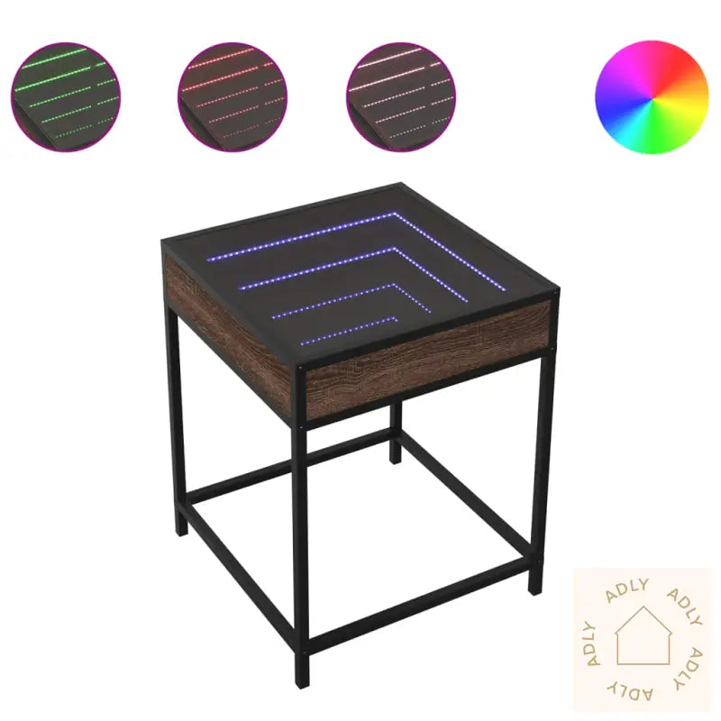Salongbord Med Infinity Led Brun Eik 40X40X51 Cm