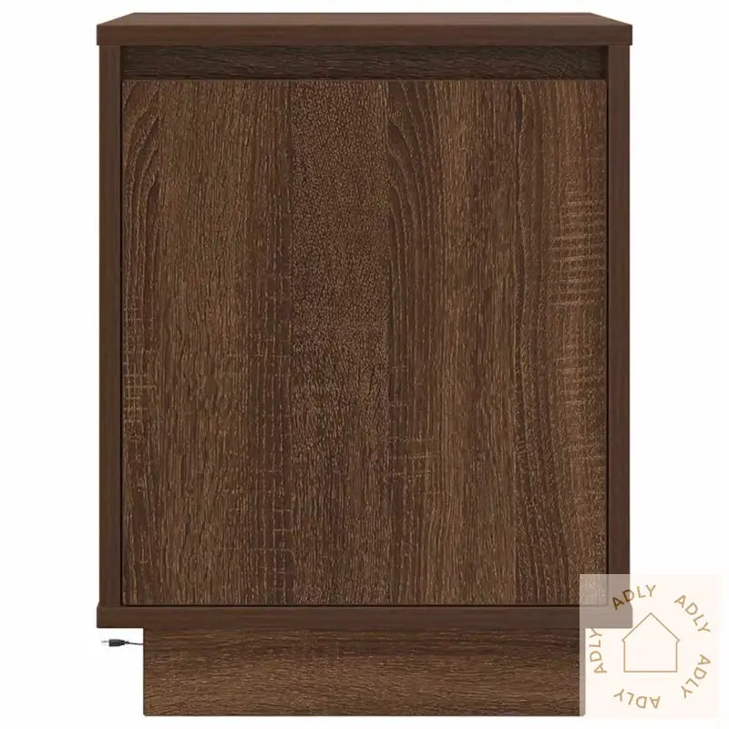 Nattskap Med Led-Lys 2 Stk Brun Eik 38X34X50 Cm