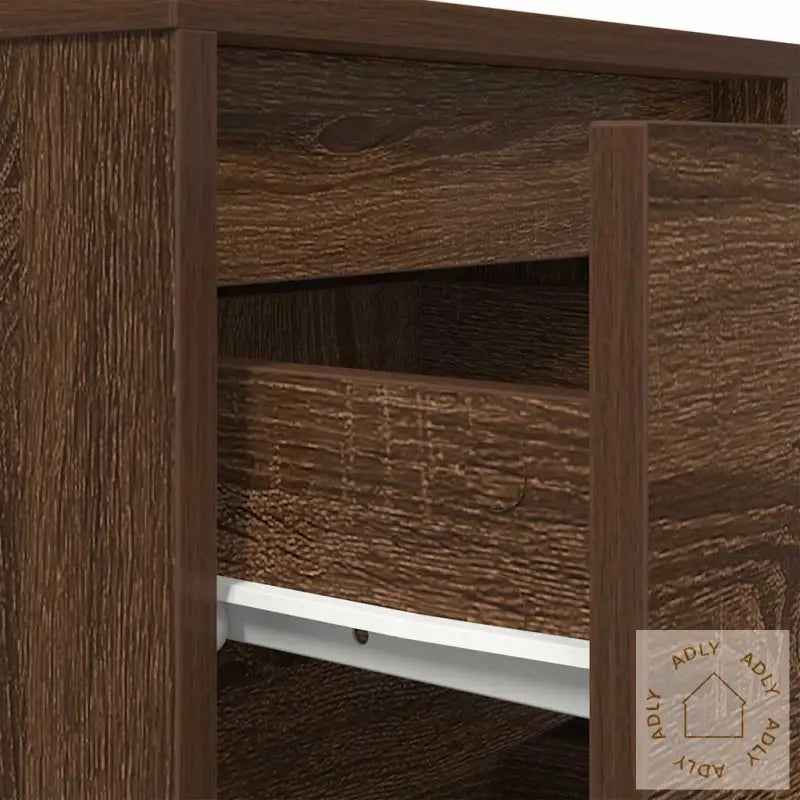 Nattbord Med Led-Lys Brun Eik 38X34X65 Cm