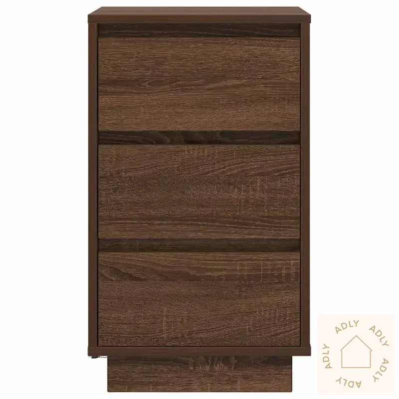 Nattbord Med Led-Lys Brun Eik 38X34X65 Cm