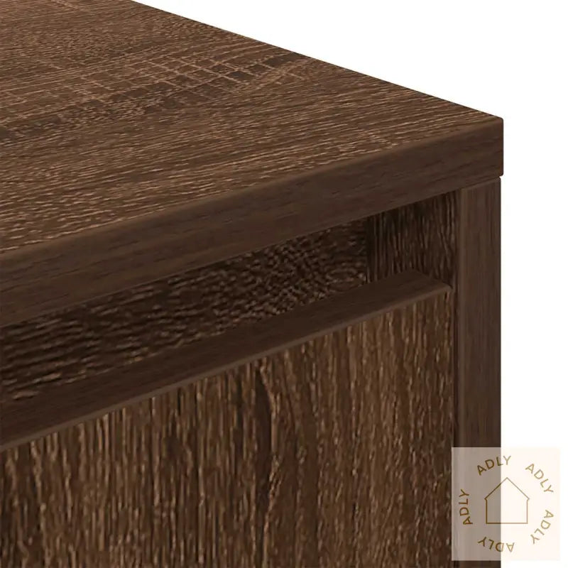 Nattbord Med Led-Lys Brun Eik 38X34X65 Cm