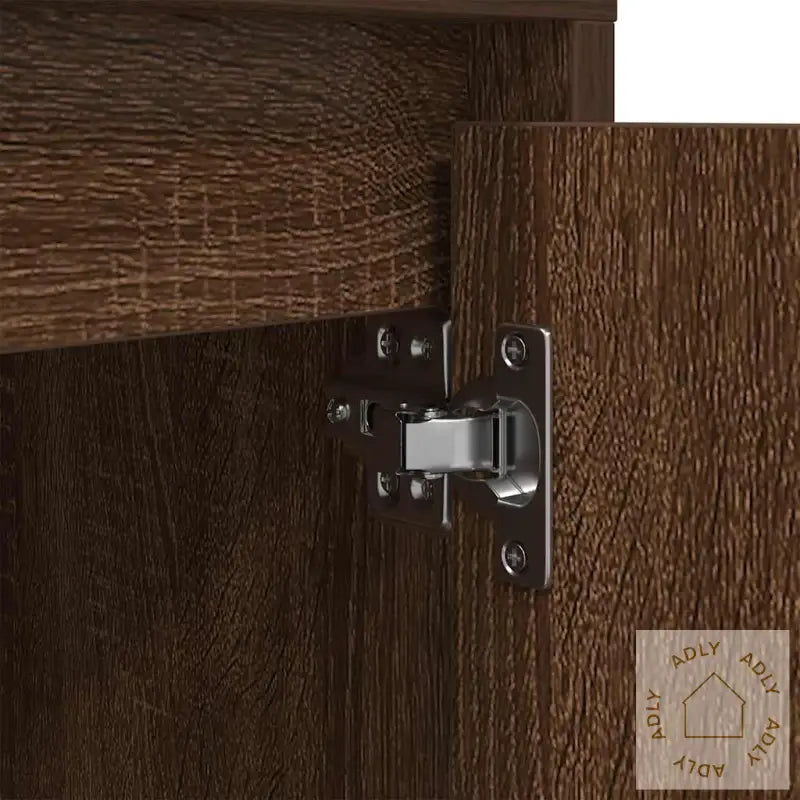 Nattskap Med Led-Lys 2 Stk Brun Eik 38X34X50 Cm