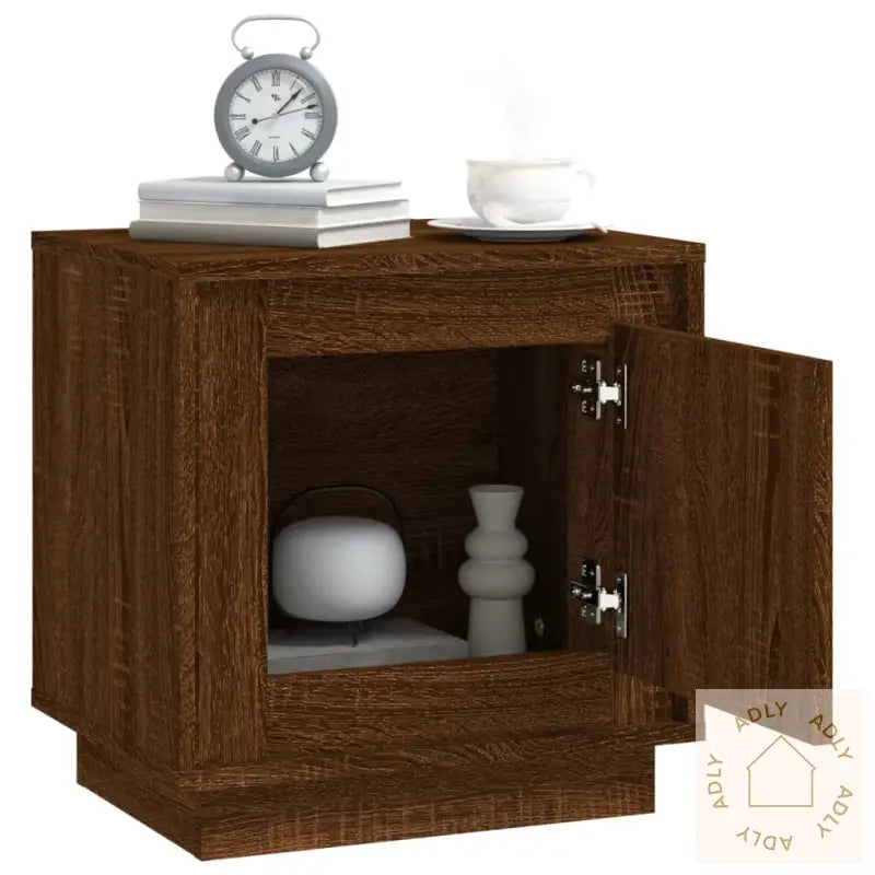 Nattbord 2 Stk Brun Eik 44X35X45 Cm Konstruert Tre