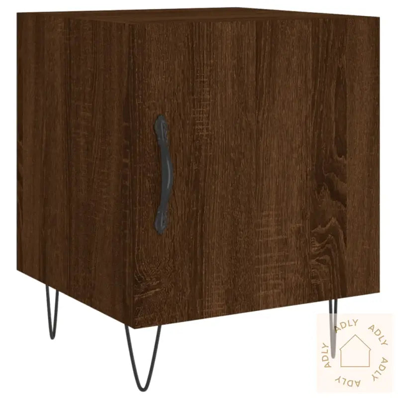 Nattbord 2 Stk Brun Eik 40X40X50 Cm Konstruert Tre