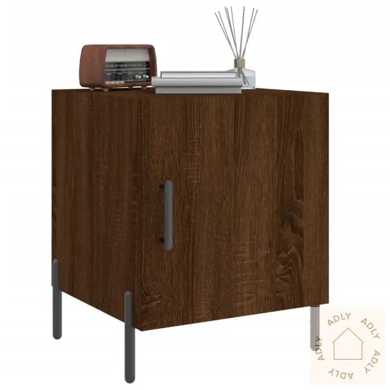 Nattbord 2 Stk Brun Eik 40X40X50 Cm Konstruert Tre