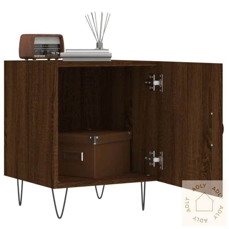 Nattbord Brun Eik 40X40X50 Cm Konstruert Tre