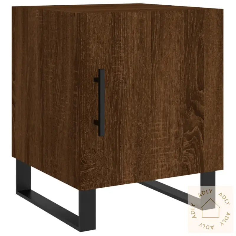 Nattbord 2 Stk Brun Eik 40X40X50 Cm Konstruert Tre