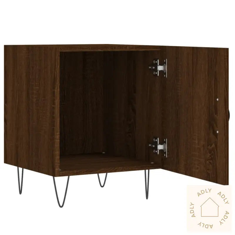 Nattbord 2 Stk Brun Eik 40X40X50 Cm Konstruert Tre