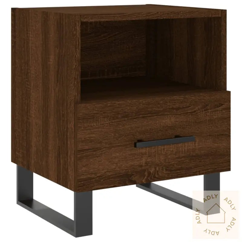 Nattbord 2 Stk Brun Eik 40X35X47,5 Cm Konstruert Tre