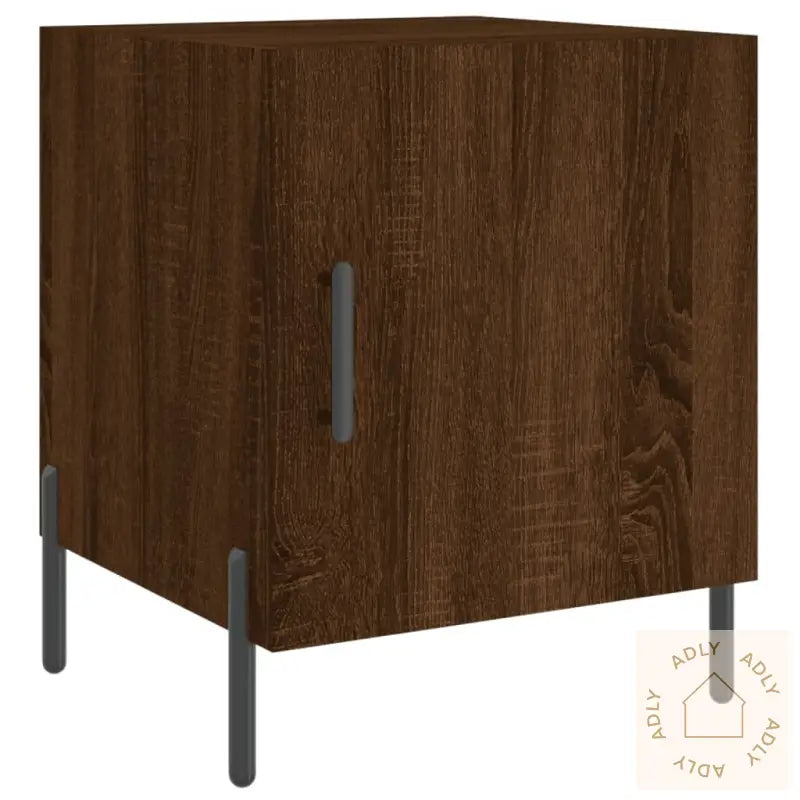 Nattbord 2 Stk Brun Eik 40X40X50 Cm Konstruert Tre