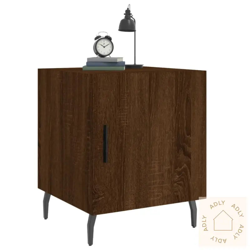 Nattbord 2 Stk Brun Eik 40X40X50 Cm Konstruert Tre