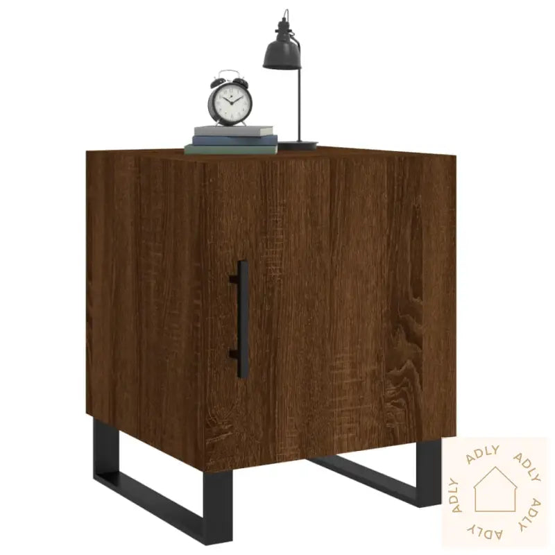 Nattbord 2 Stk Brun Eik 40X40X50 Cm Konstruert Tre