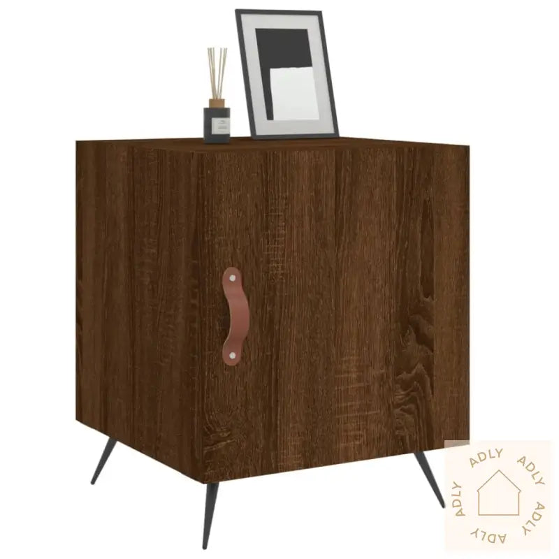Nattbord 2 Stk Brun Eik 40X40X50 Cm Konstruert Tre