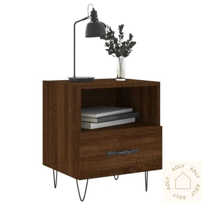 Nattbord 2 Stk Brun Eik 40X35X47,5 Cm Konstruert Tre