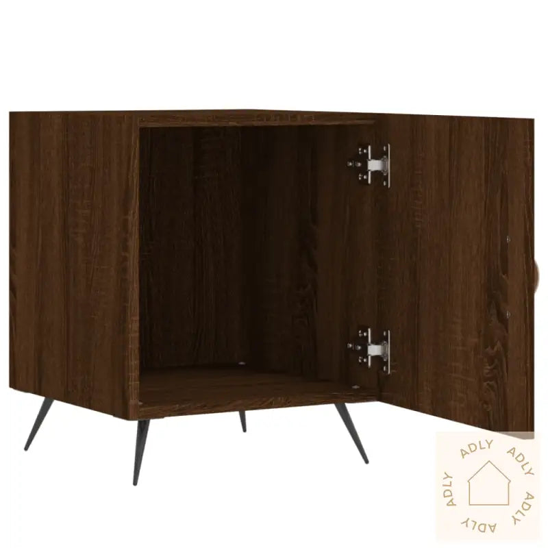 Nattbord 2 Stk Brun Eik 40X40X50 Cm Konstruert Tre