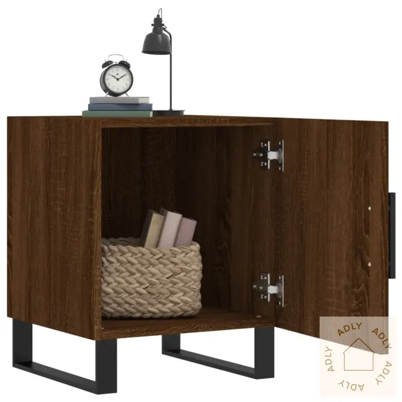 Nattbord 2 Stk Brun Eik 40X40X50 Cm Konstruert Tre