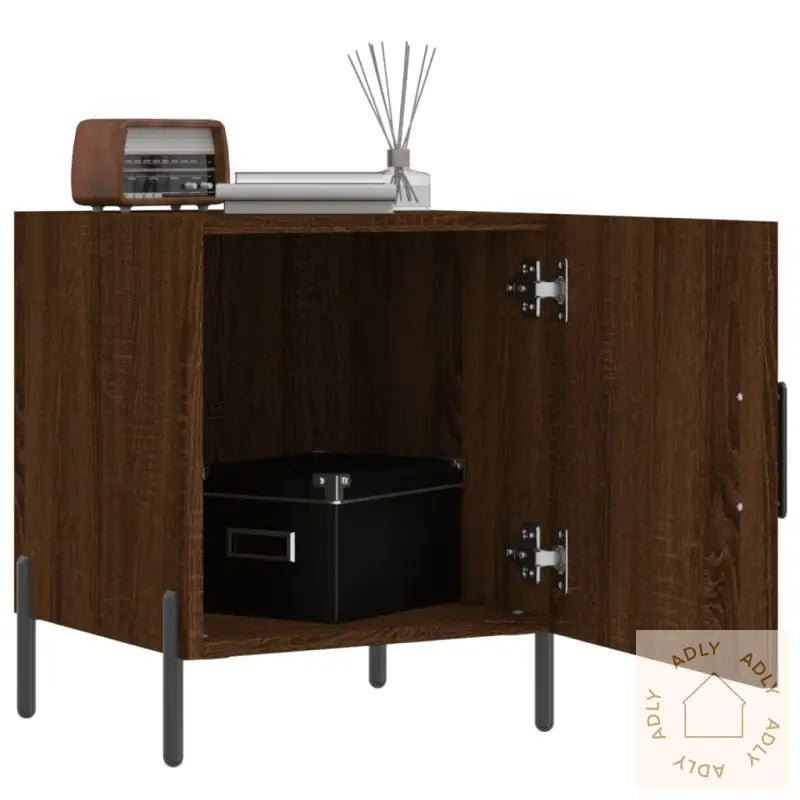 Nattbord Brun Eik 40X40X50 Cm Konstruert Tre