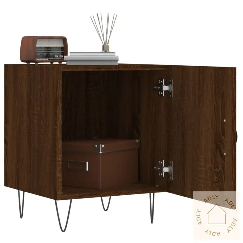 Nattbord 2 Stk Brun Eik 40X40X50 Cm Konstruert Tre