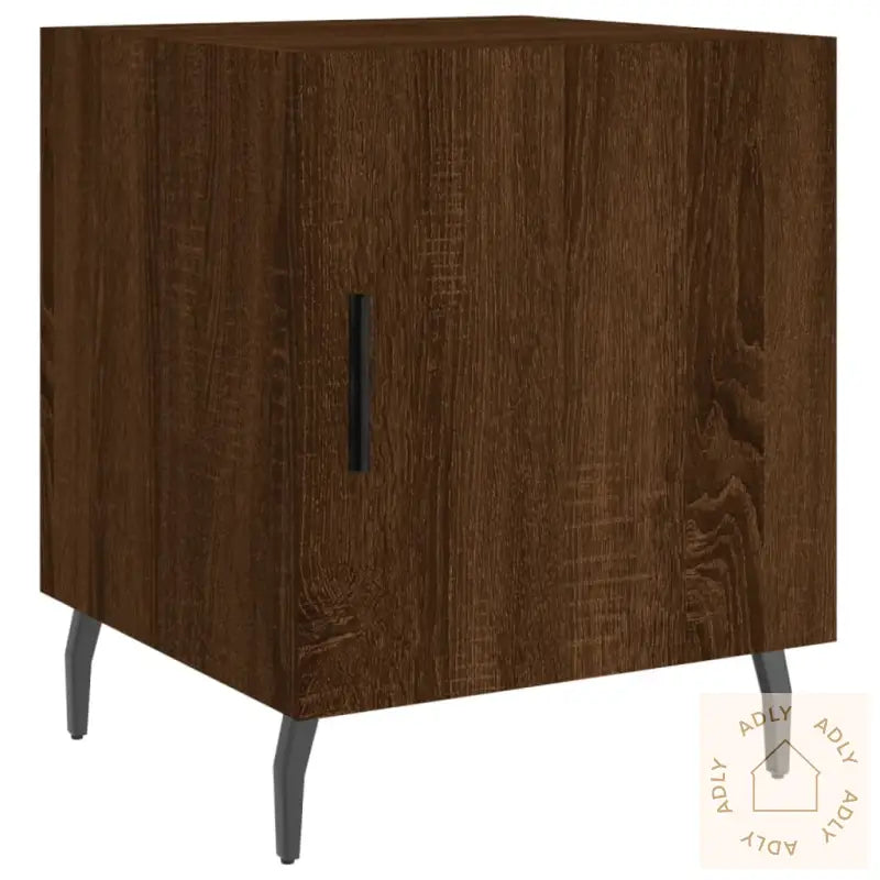 Nattbord 2 Stk Brun Eik 40X40X50 Cm Konstruert Tre