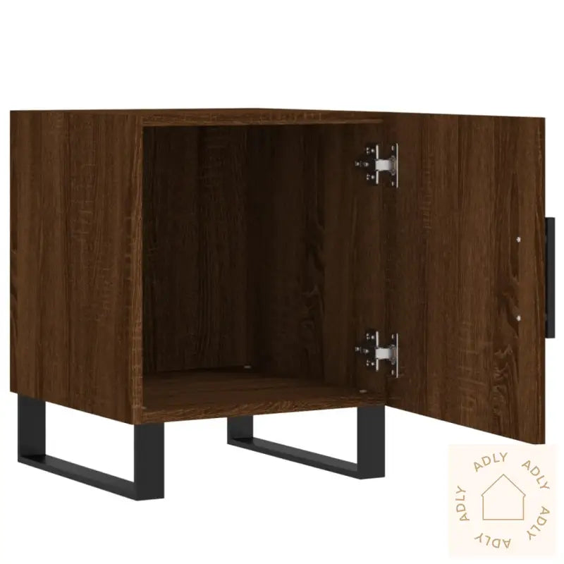 Nattbord 2 Stk Brun Eik 40X40X50 Cm Konstruert Tre