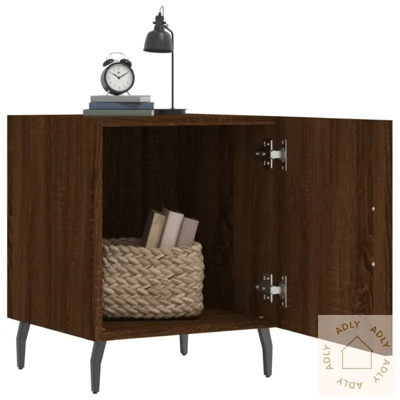 Nattbord 2 Stk Brun Eik 40X40X50 Cm Konstruert Tre