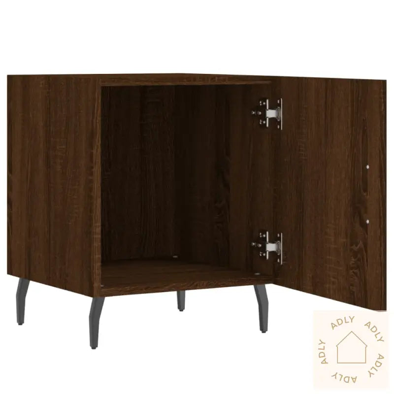 Nattbord 2 Stk Brun Eik 40X40X50 Cm Konstruert Tre