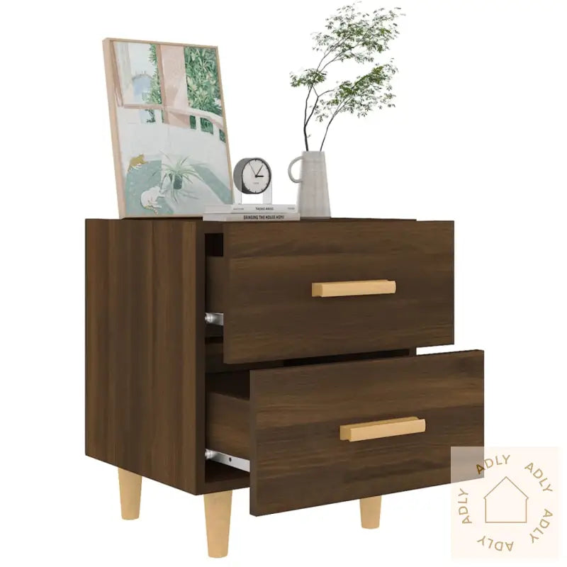 Nattbord 2 Stk Brun Eik 40X35X47,5 Cm