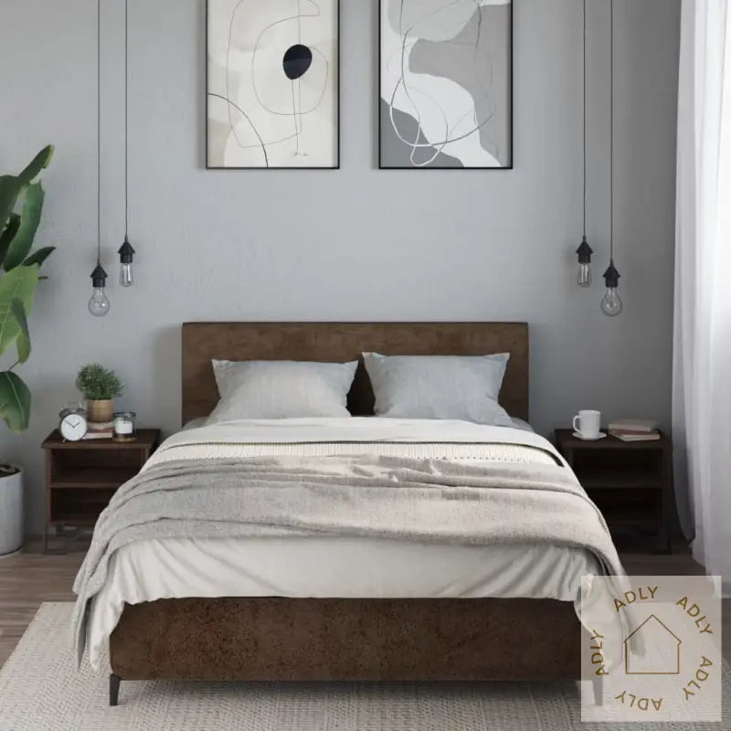 Nattbord Brun Eik 2 Stk 40X30X40 Cm Konstruert Tre