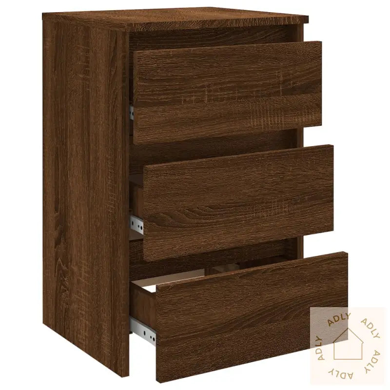 Nattbord 2 Stk Brun Eik 40X35X62,5 Cm Konstruert Tre