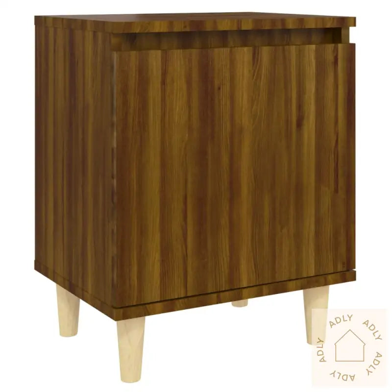 Nattbord Med Ben I Heltre 2 Stk Brun Eik 40X30X50 Cm