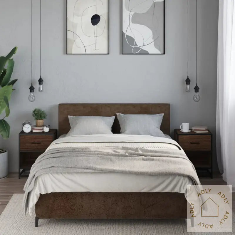 Nattbord 2 Stk Brun Eik 40X31X50 Cm Konstruert Tre