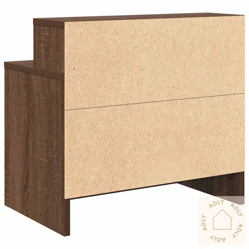 Nattbord Med Skuff 2 Stk Brun Eik 51X31X47 Cm