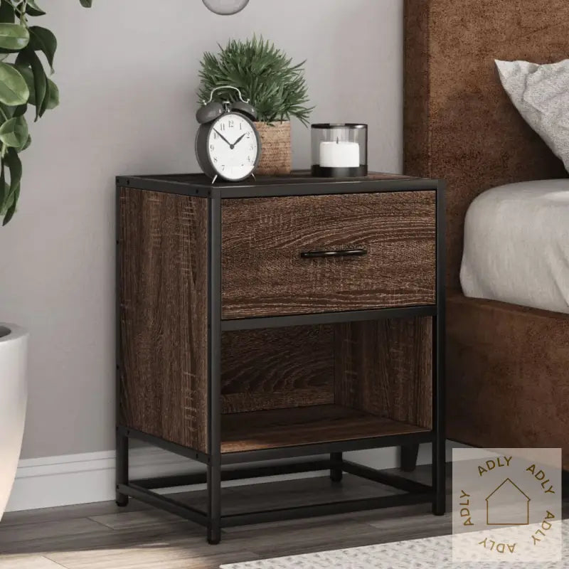 Nattbord 2 Stk Brun Eik 40X31X50 Cm Konstruert Tre
