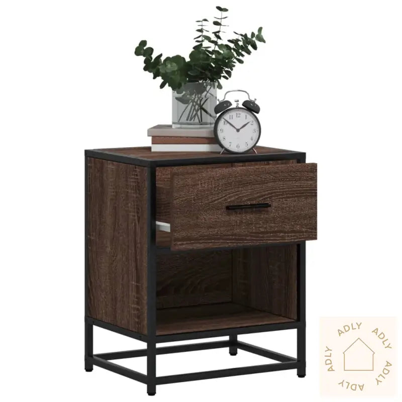 Nattbord 2 Stk Brun Eik 40X31X50 Cm Konstruert Tre