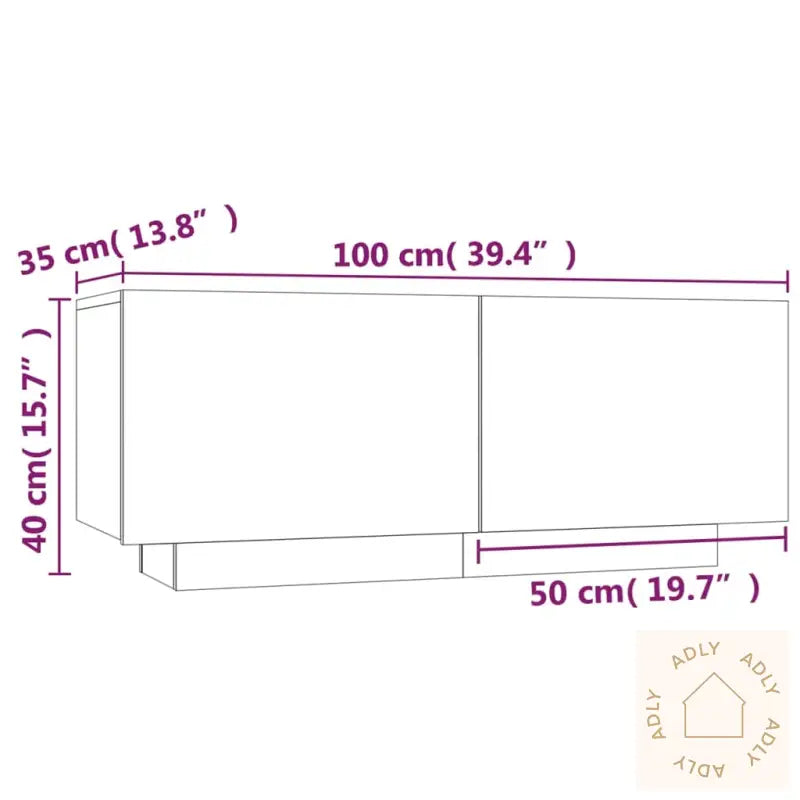Nattbord Brun Eik 100X35X40 Cm Konstruert Tre