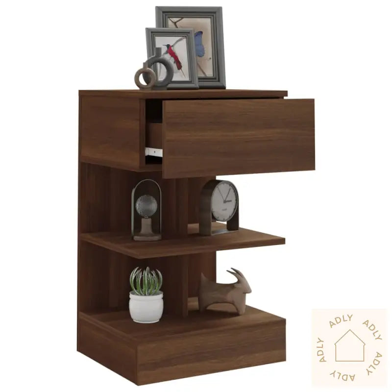 Nattbord 2 Stk Brun Eik 40X35X65 Cm Konstruert Tre