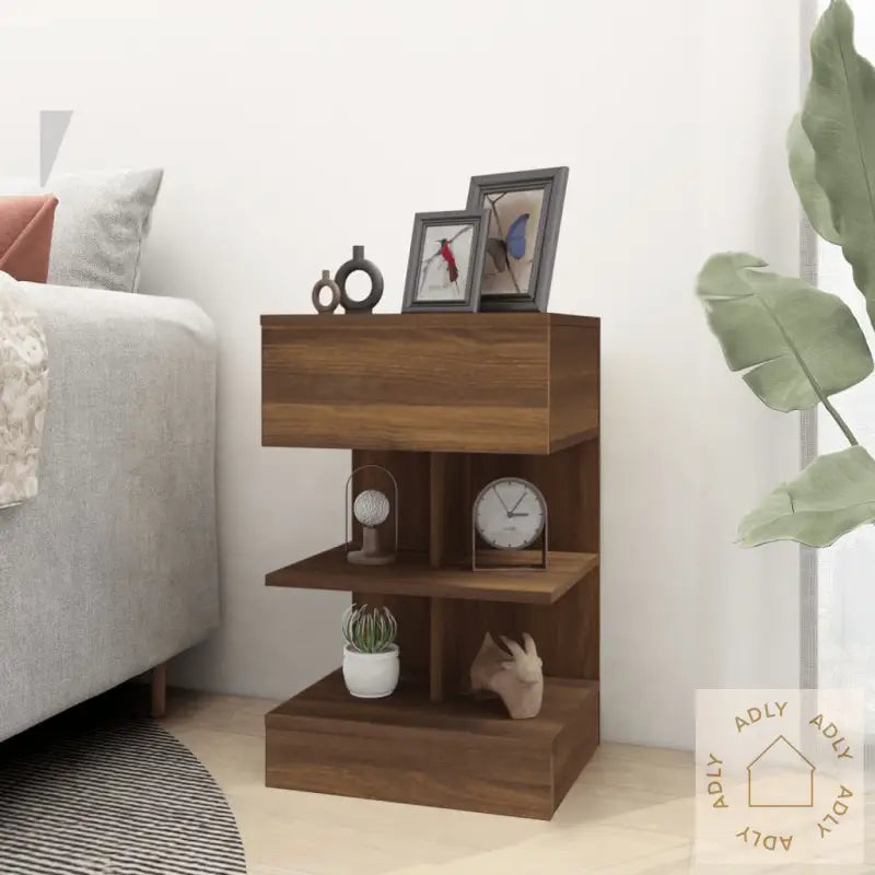 Nattbord 2 Stk Brun Eik 40X35X65 Cm Konstruert Tre
