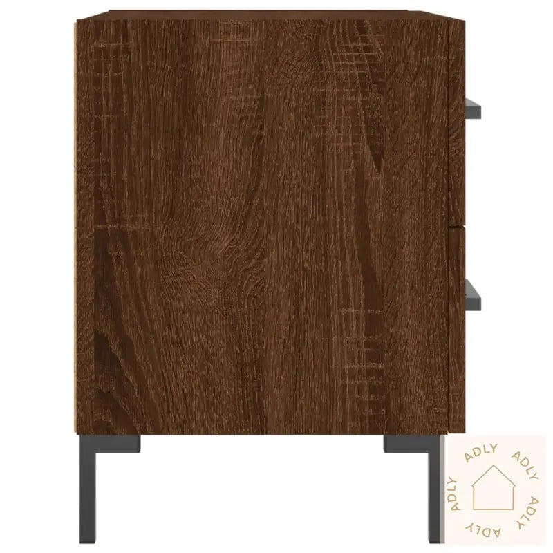 Nattbord 2 Stk Brun Eik 40X35X47,5 Cm Konstruert Tre