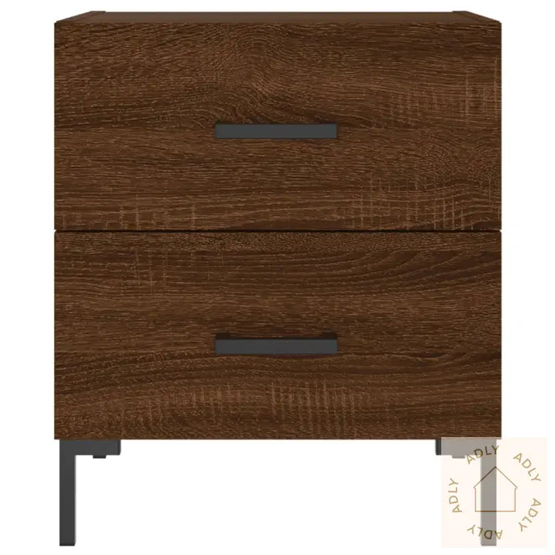 Nattbord 2 Stk Brun Eik 40X35X47,5 Cm Konstruert Tre