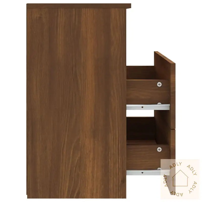 Nattbord 2 Stk Brun Eik 50X32X60 Cm