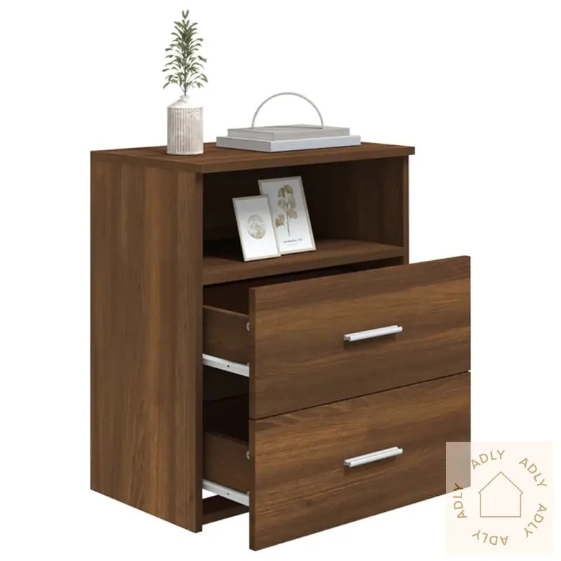 Nattbord 2 Stk Brun Eik 50X32X60 Cm