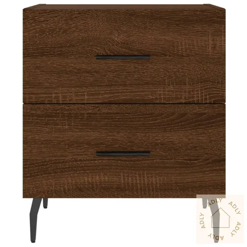 Nattbord 2 Stk Brun Eik 40X35X47,5 Cm Konstruert Tre