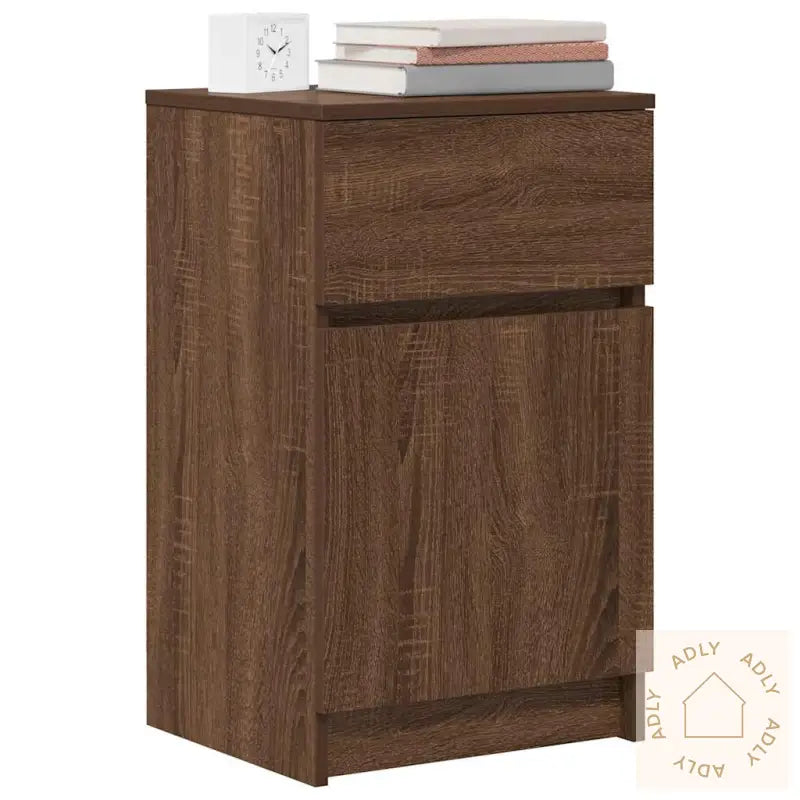 Nattbord 2 Stk Brun Eik 39X35X65 Cm Konstruert Tre