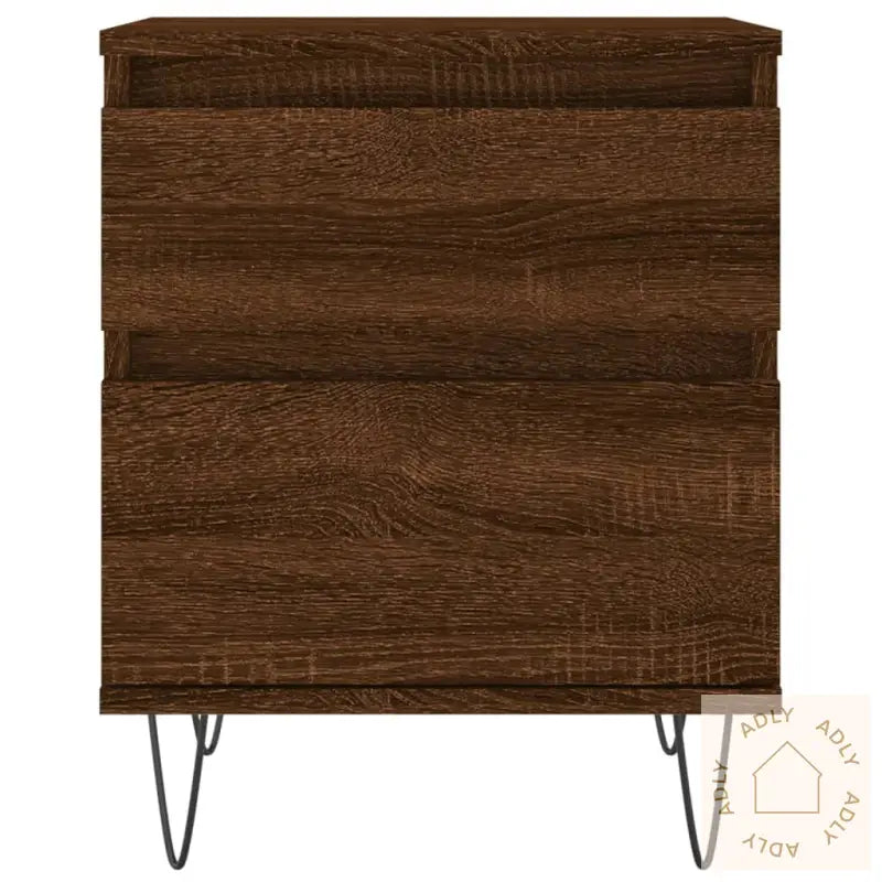 Nattbord 2 Stk Brun Eik 40X35X50 Cm Konstruert Tre